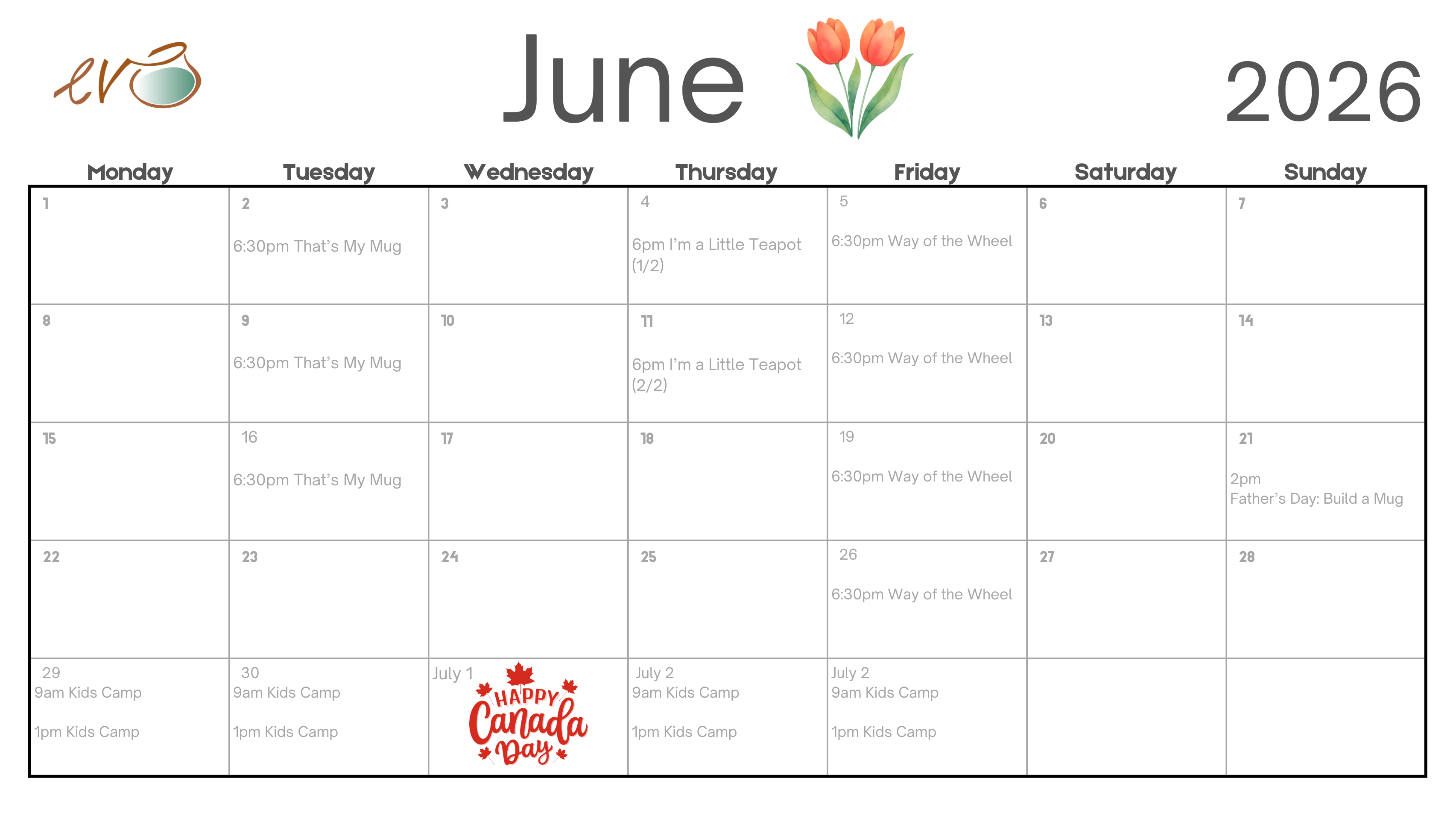 June Calendar
